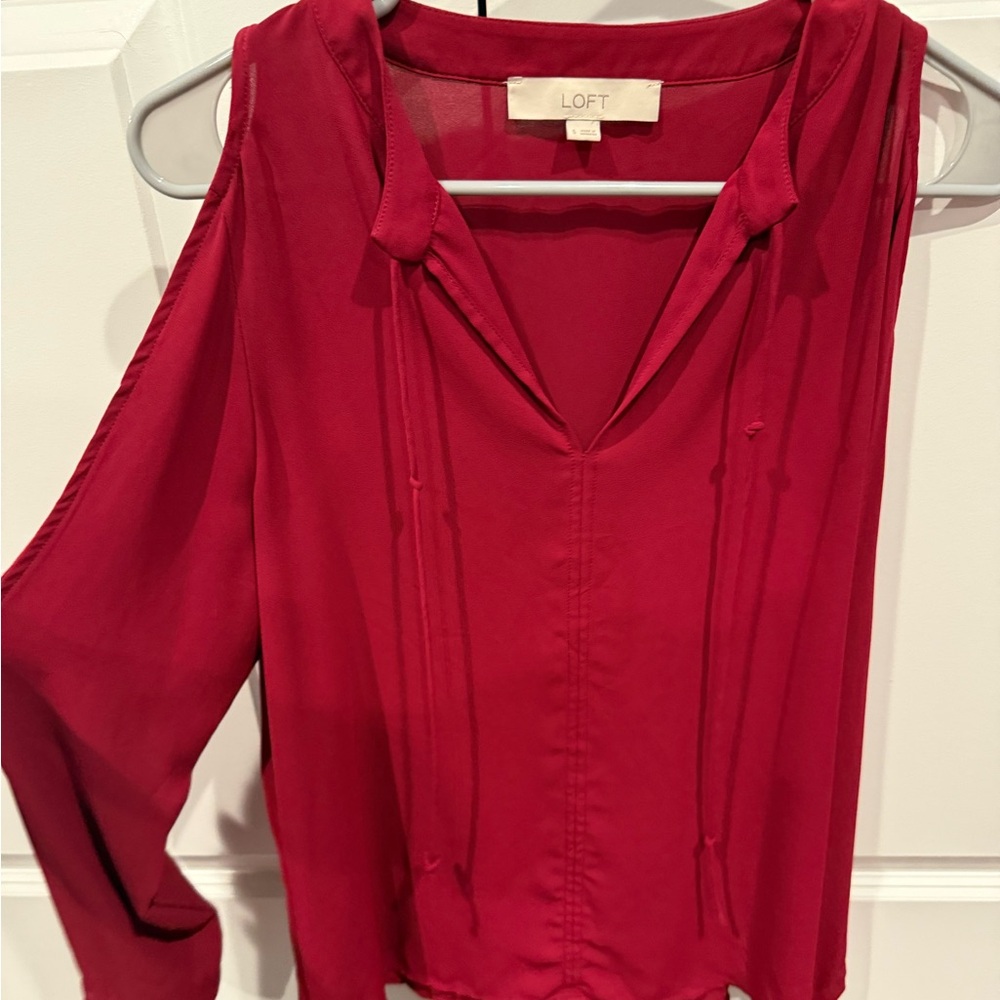 LOFT Vibrant Red Blouse